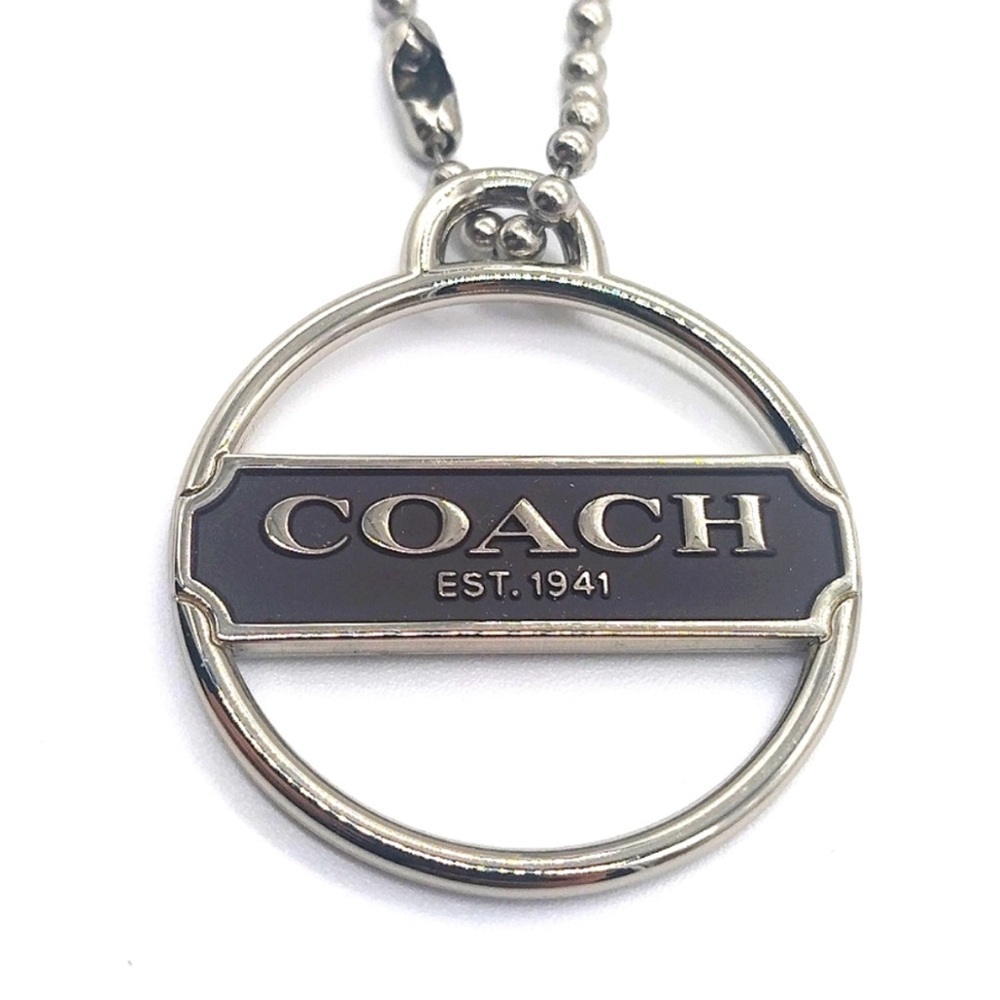 Coach Silver and Black Enamel Keychain, Like New Condition - Picture 2 of 7
